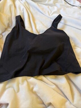 lululemon athletica Black Scoop Neck Crop Tank